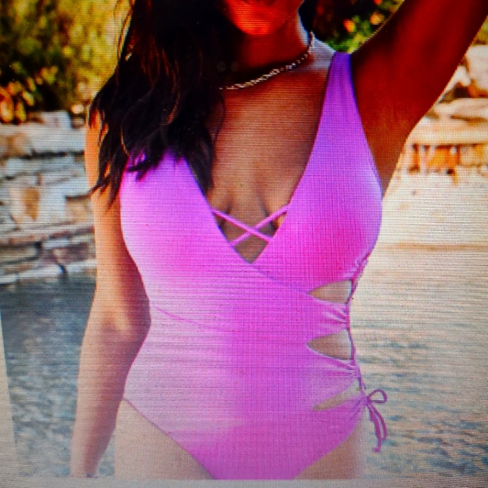 New with tags Ashley Graham side cut out swimsuit